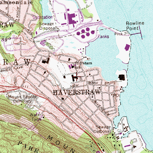 Topographic Map of Haverstraw Middle School, NY