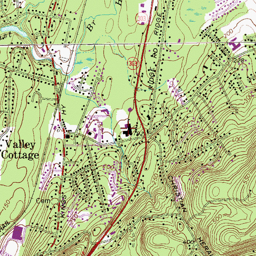 Topographic Map of Valley Cottage Elementary School, NY