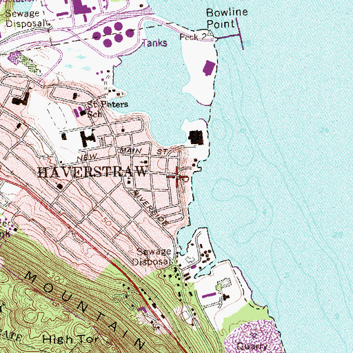 Topographic Map of Haverstraw Post Office, NY