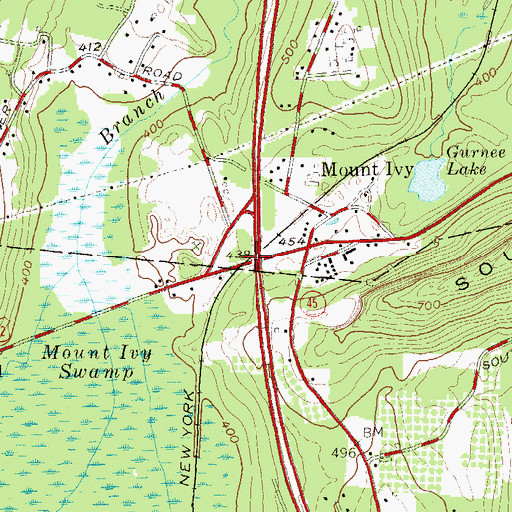 Topographic Map of Interchange 13, NY