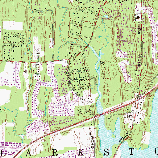 Topographic Map of Brookside Park, NY