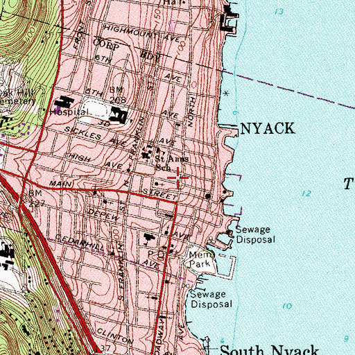Topographic Map of Rockland Theatre, NY