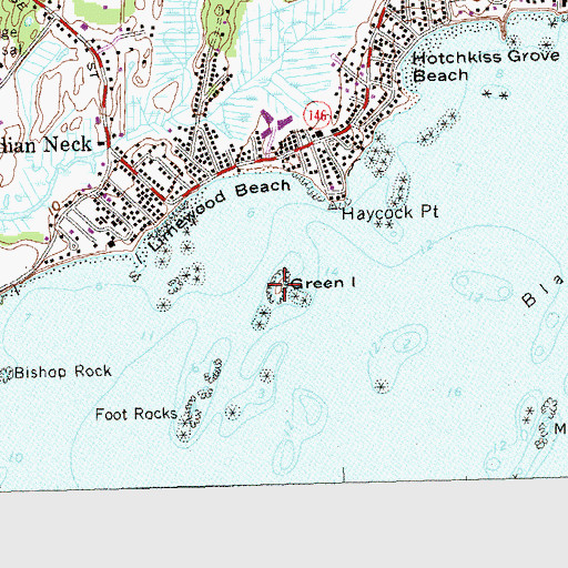 Topographic Map of Green Island, CT