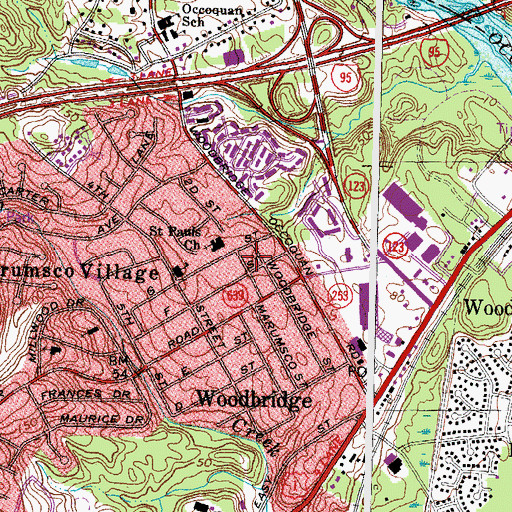 Topographic Map of Occoquan - Woodbridge - Lorton Volunteer Fire Department Station 2, VA