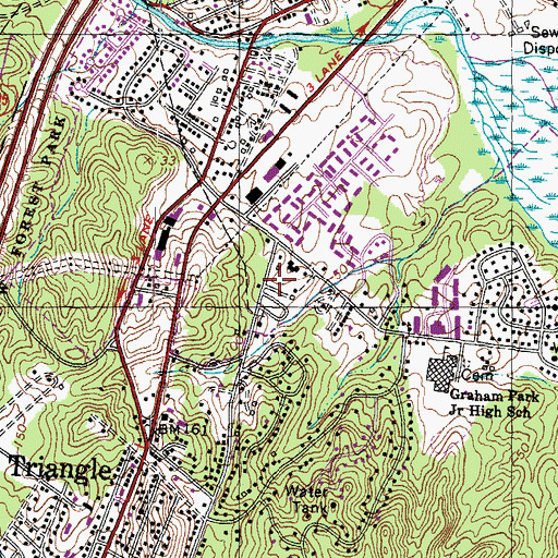 Topographic Map of Dumfries-Triangle Rescue Squad, VA