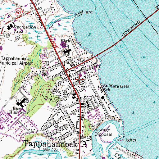 Topographic Map of Tappahannock Volunteer Rescue Squad, VA