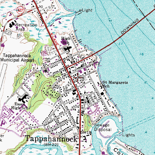 Topographic Map of Tappahannock Police Department, VA