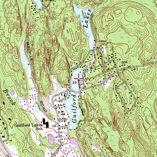 Topographic Map of Guilford Lakes, CT