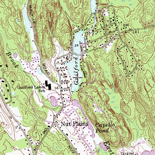 Topographic Map of Guilford Lakes School, CT