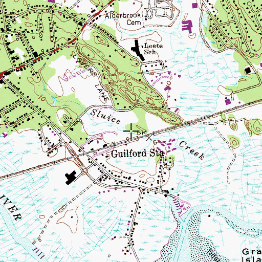 Topographic Map of Guilford Station, CT