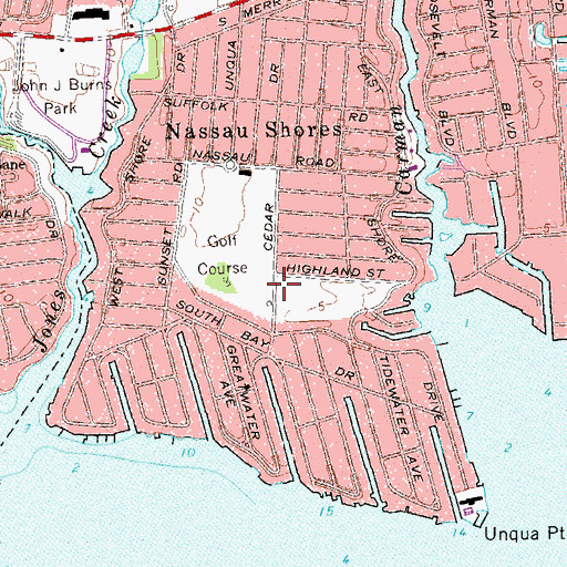 Topographic Map of Peninsula Golf Club, NY