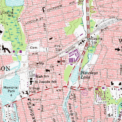 Topographic Map of Babylon Post Office, NY