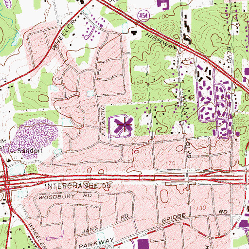 Topographic Map of Bretton Woods Elementary School, NY
