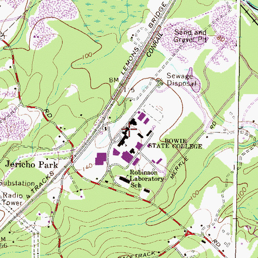 Topographic Map of Harriet Tubman Residence Hall, MD