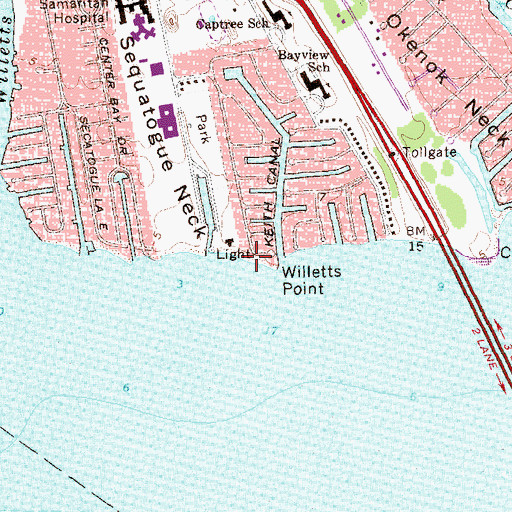 Topographic Map of West Islip Beach, NY