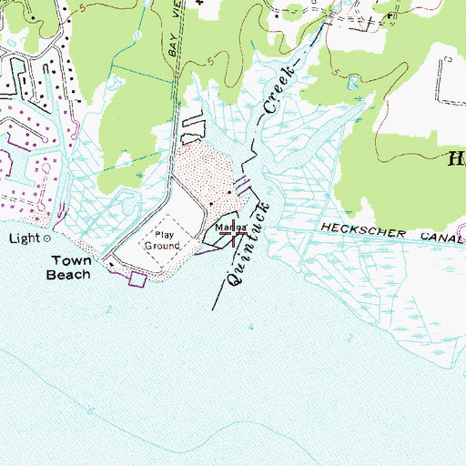Topographic Map of East Islip Marina, NY