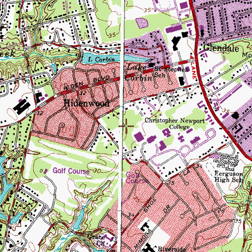Topographic Map of Pomoco Stadium, VA