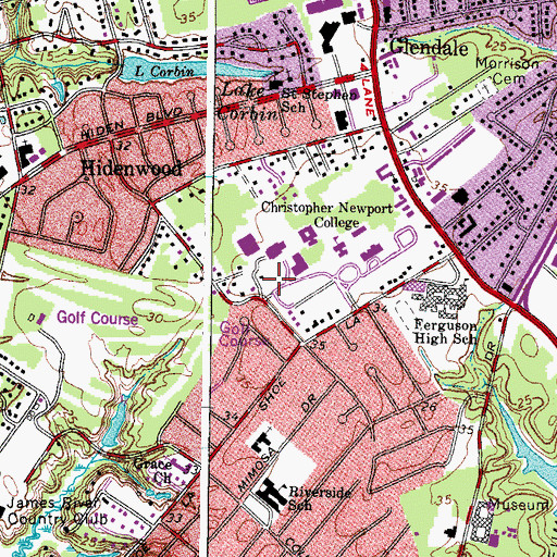 Topographic Map of Potomac River Residence Hall, VA