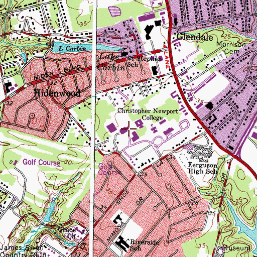 Topographic Map of Ratcliffe Hall, VA