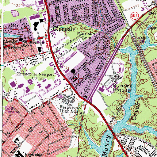 Topographic Map of Warwick Medical Center Building 6, VA