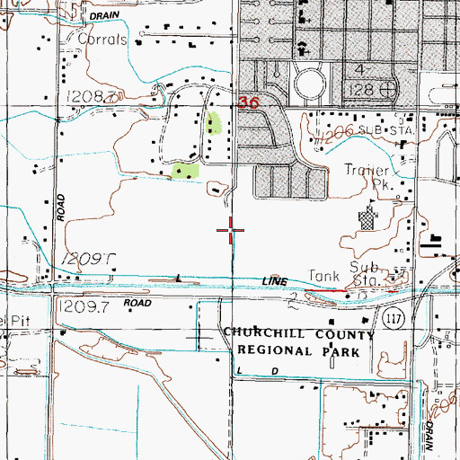 Topographic Map of Lahontan Elementary School, NV