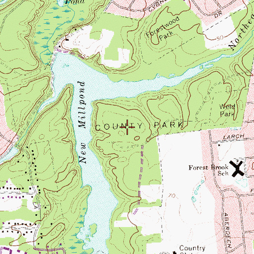 Topographic Map of Blydenburgh Park, NY