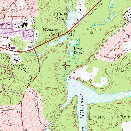 Topographic Map of Caleb Smith State Park, NY