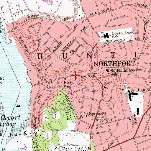 Topographic Map of Saint Paul's Methodist Church, NY
