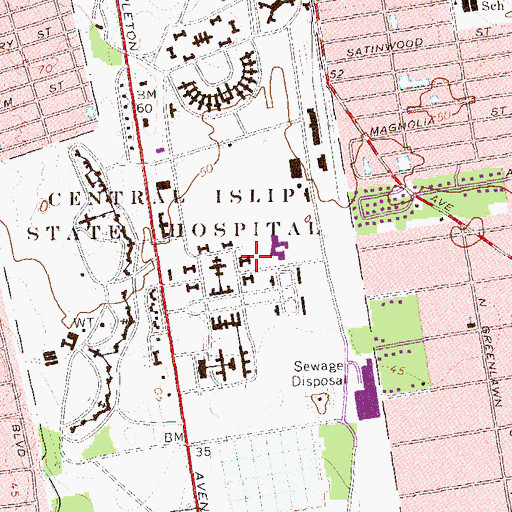 Topographic Map of King Hall, NY
