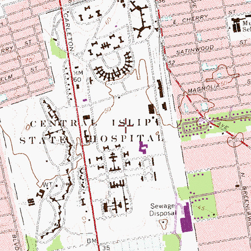 Topographic Map of New York Institute of Technology Central Islip Campus, NY