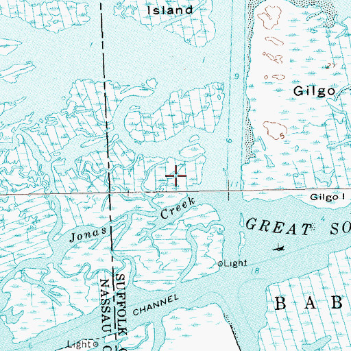 Topographic Map of Petteanger Island State Tidal Wetlands, NY