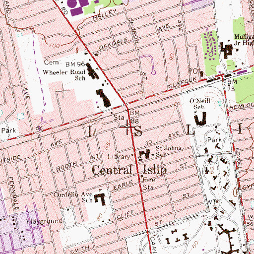 Topographic Map of Episcopal Church of the Messiah, NY
