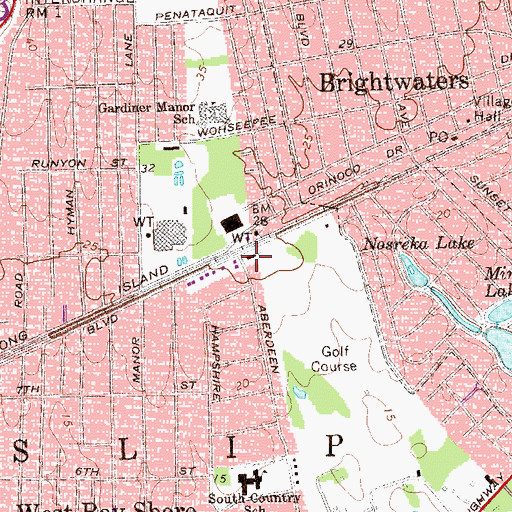 Topographic Map of Calvary Baptist Church, NY