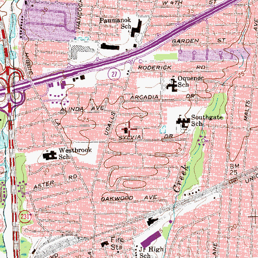 Topographic Map of Westminster United Presbyterian Church, NY