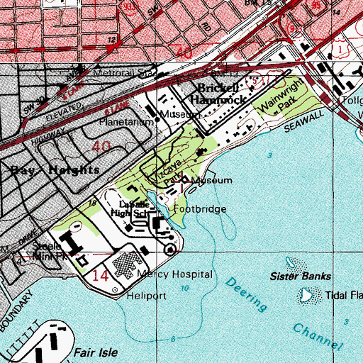 Topographic Map of Vizcaya Museum, FL