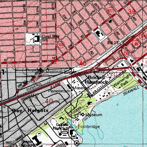 Topographic Map of Vizcaya Station, FL