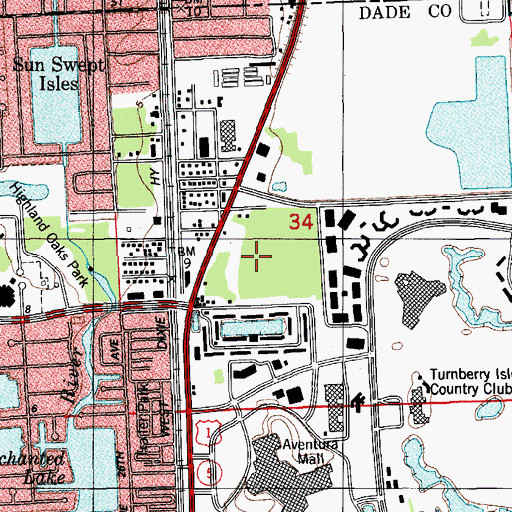 Topographic Map of The Promenade Shops, FL