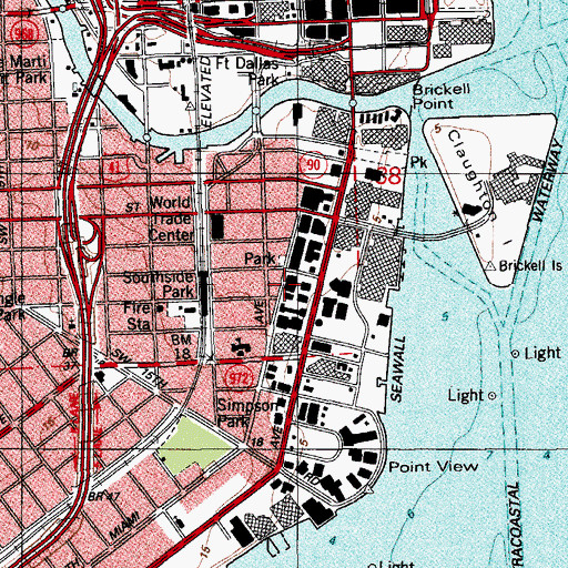 Topographic Map of Tenth Street-Promenade Station, FL