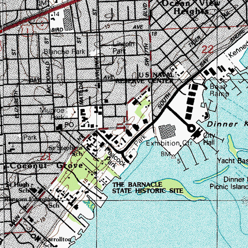 Topographic Map of Streets of Mayfair, FL