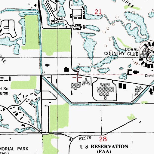 Topographic Map of Saga Bay Fire Station, FL