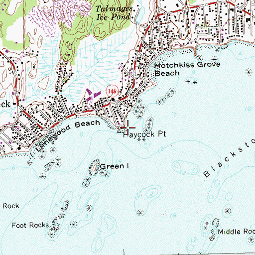 Topographic Map of Haycock Point, CT