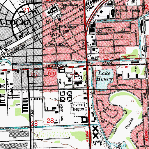 Topographic Map of Opa-Locka Educational Service Center, FL