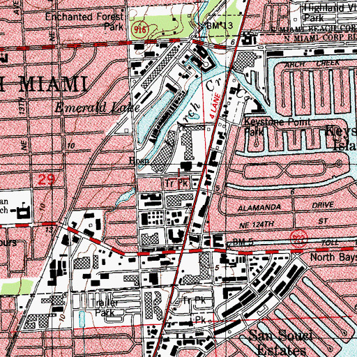 Topographic Map of North Miami Trailer Park, FL