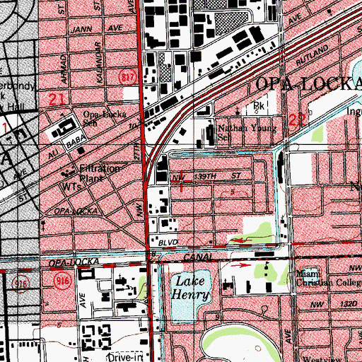 Topographic Map of North Dade Community Development Corporation, FL