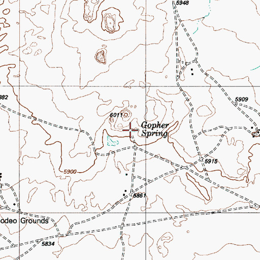 Topographic Map of Gopher Spring, AZ