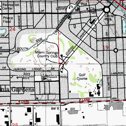 Topographic Map of Miami Springs Seventh-Day Adventist School, FL