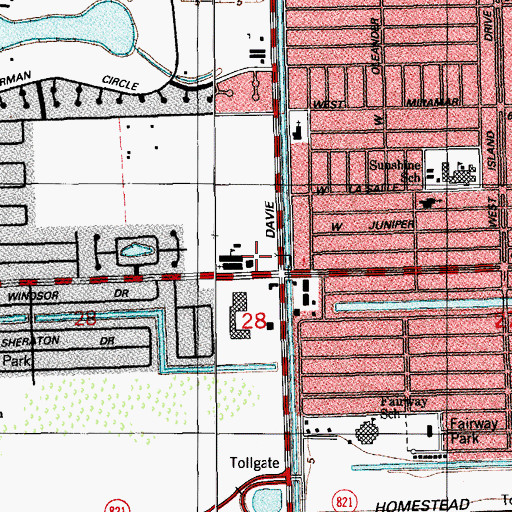 Topographic Map of Miramar Parkway Plaza, FL