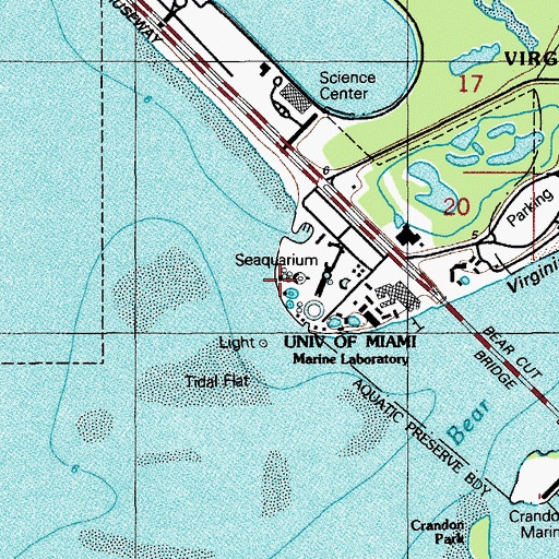 Topographic Map of Miami Seaquarium, FL