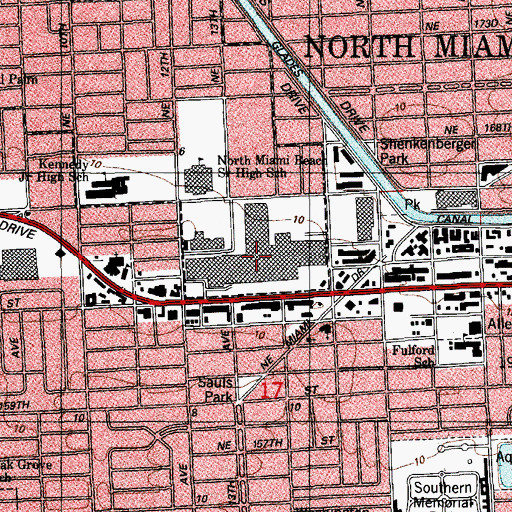 Topographic Map of Mall at 163rd Street, FL