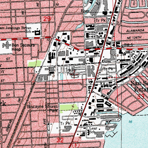 Topographic Map of Kobe Trailer Court, FL
